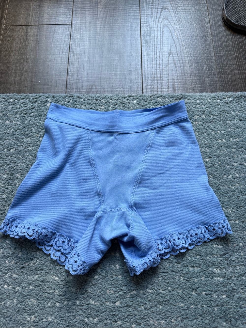 Women’s Lace-Trim Boxer Short - Blue